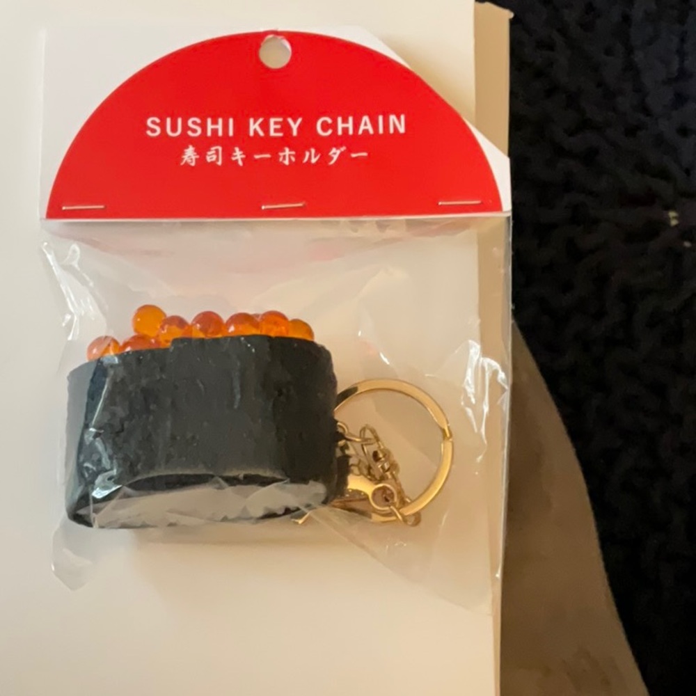 New Sushi Keychain. Still in wrapping. Great for keys,backpacks or handbags.